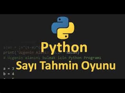 Python ile Sayı Tahmin Oyunu YouTube.
