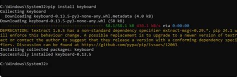 Python keyboard module install.  Try running python -m pip install keyboard in ...