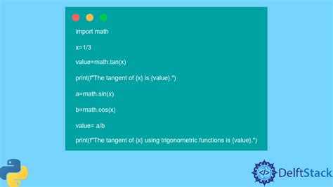 Python math.tan() Method - W3School