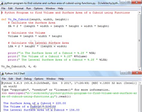 Python program for volume of cuboid. py that computes and prints the volume of a c...