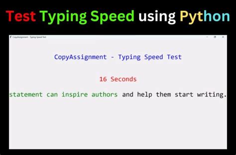 Python projects for intermediate.  Typing speed test in Pythonas a console application 4.  Ex...