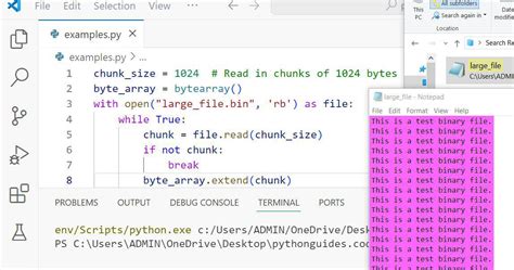 Python read binary file seek. PathLike object or a file object.  Files opened in bina...
