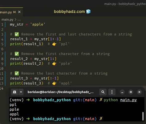 Python remove first character from string.  Pick up new skills or brush up on fundamentals �...