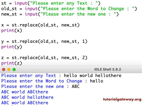 Python replace character in string regex. replace.  119 In order to replace text...
