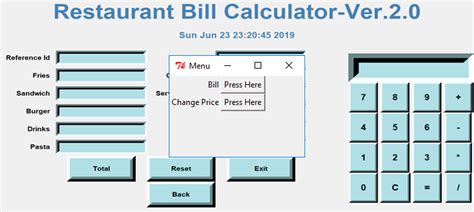 Python restaurant bill calculator.  Talking about the application, the user just has to ...