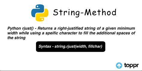 Python rjust() function Why do we use Python String rjust() function?