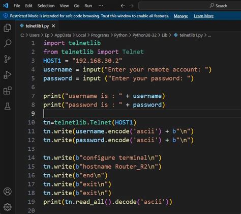 Python script to telnet to a router.  Implement smart cards for highly ...