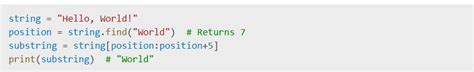 Python string find substring. find() returns -1 as others' have posted.  Dec 20, 2025 ...