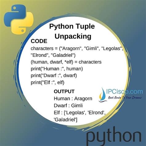 Python tuple unpacking for loop.  Python allows you to extract the values into ...