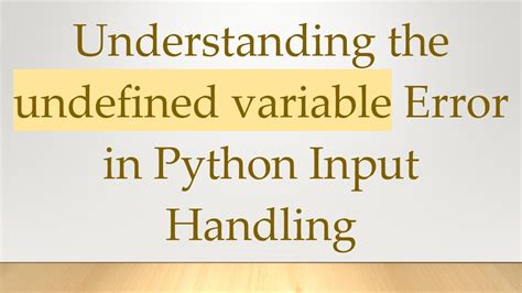 Python undefined variable error.  Learn why Python variable undefined errors happen...