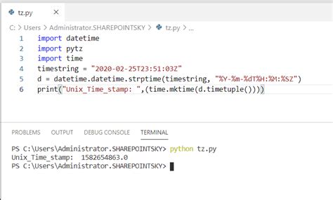 Python unix timestamp to datetime.  Python is dynamically, but strongly typed, and ot...