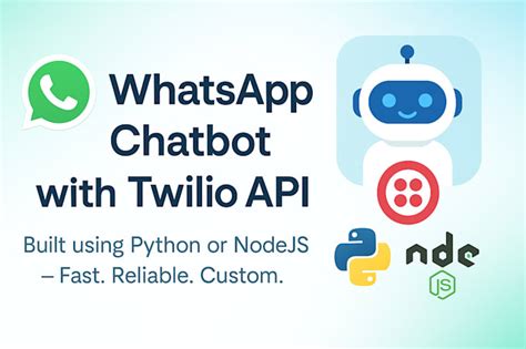 Python whatsapp bot without twilio.  Nov 4, 2019 · Twilio is probably the...