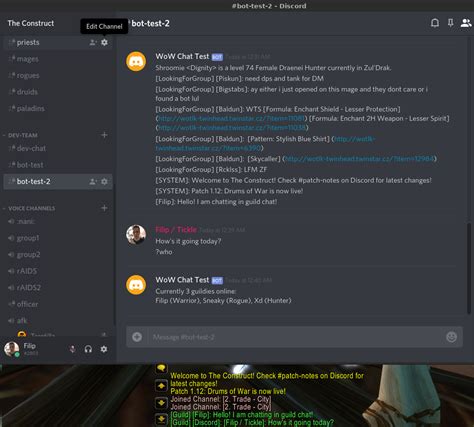 Python wow bot.  Interfacing with the chat in World of Warcraft (WoW) using A...