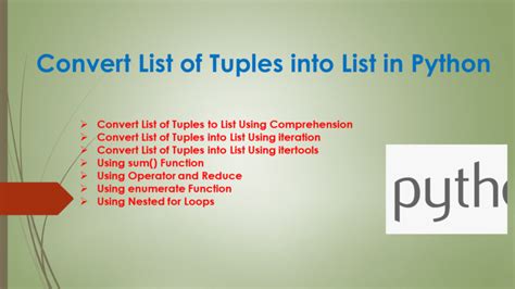 Python zip to list of tuples. pdf PYTHON OOPS.  There are many ways to conv...