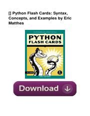 Download Python Flash Cards Syntax Concepts And Examples By Eric Matthes