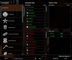 Pz traits. Some of the best traits are Fast Learner, any weapon skill trait, Handy, Runner, Athletic and Strong. As far as downsides go, Thin Skinned, Slow Healer and High thirst are three of the best. Conspicuous and Clumsy are free points if you don't intend to stealth. Short Sighted is free if you don't intend to forage much. 