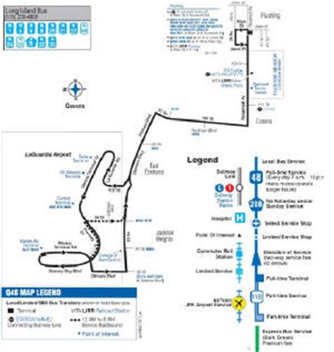Trip planner → List of routes → Bus route Q48 on the map of New York. Write a reviewLeave a review about this route Add to favorites On the map. No reviews. ... Bus Q48. Fare: 2.75 $ Itinerary: Roosevelt Avenue - 108 Street - Ditmars Boulevard - (23 Avenue - backward) - LaGuardia Internation Airport.. 