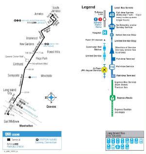 Q60 bus route schedule. Q60 Bus full commute between East Midtown, Manhattan and South Jamaica, Queens in New York. Hybrid Electric Bus Orion VII HEV. Most of this bus ride is passi... 
