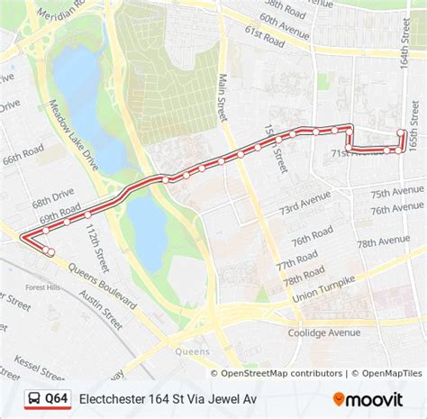 Q64 bus schedule. TIP: Enter an intersection, bus route or bus stop code. Route: Q64 Forest Hills - Pomonok. Via Jewel Ave. ... Q64 to FOREST HILLS 71 AV STA via JEWEL AV via 69 RD. 