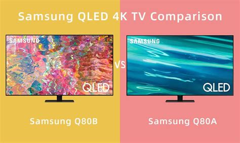 Q80a vs q80b. 85". The Hisense U8G is slightly better than the Samsung Q80/Q80T QLED for most uses. The Hisense has better contrast, better black uniformity, and a better local dimming feature, so blacks look better in a dark room. On the other hand, the Samsung has better viewing angles, so it's a better choice for a brighter environment with a wide seating ... 