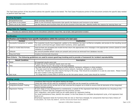 QA TestCases Template Software Bug Databases