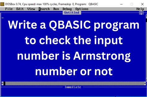 QBASIC: Qbasic program to check armstrong number