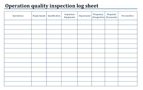 QC operation sheet