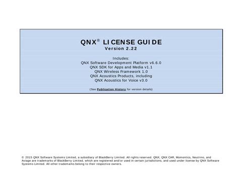 QNX® LICENSE SUPPLEMENT