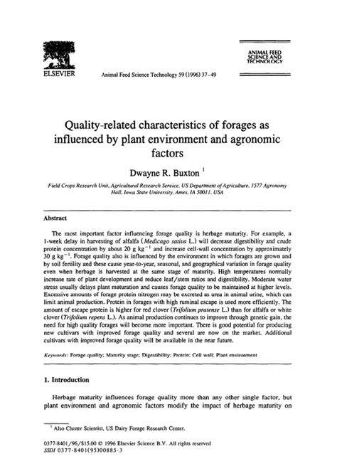 Quality-related characteristics of forages as influenced by plant ... - raincitystudios.com