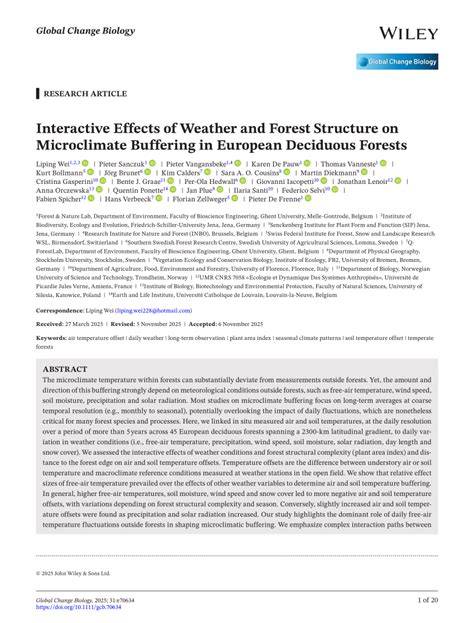 Quantifying forest structure effects on microclimate buffering across a ... - raincitystudios.com