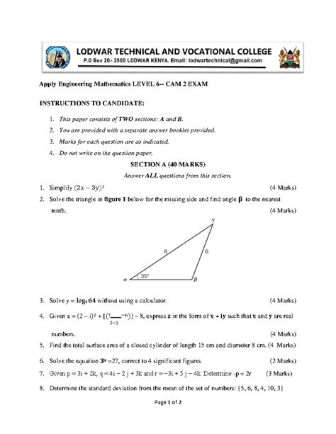 Quiz: Apply Engineering Mathematics Level 6 Power Option - Studocu - wintechmobiles.com