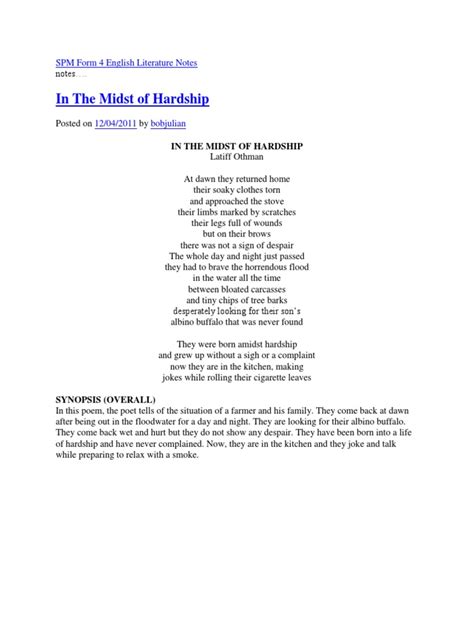 QWERTYUIOP - SPM Form 4 English Literature Notes