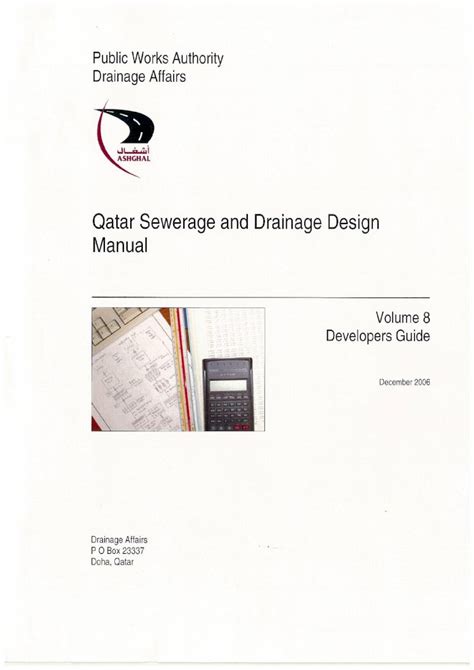 Qatar sewerage and drainage design manual. - Technisches handbuch für 5400 john deere.