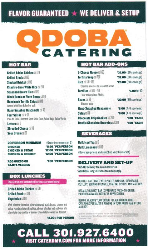 Qdoba Catering Prices