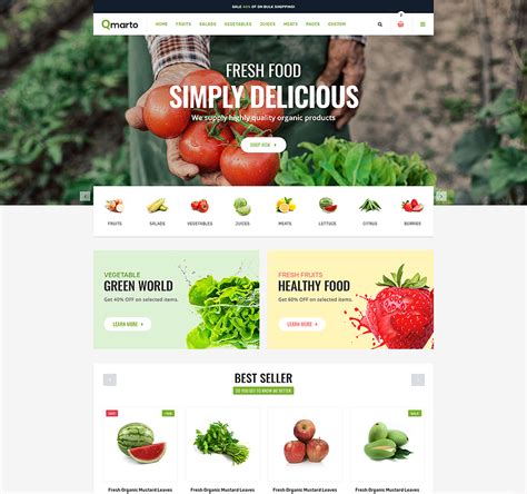 Qmarto Organic Store HTML5 Website Template