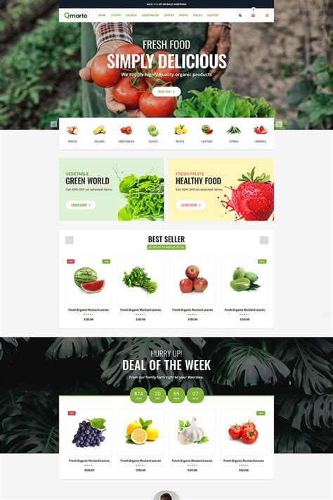 Qmarto Organic Store HTML5 Website Template Food web design