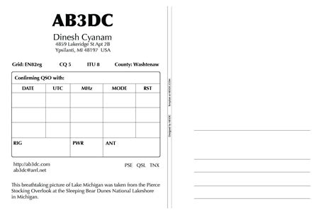 Qsl Card Template For Word Cards Design Templates