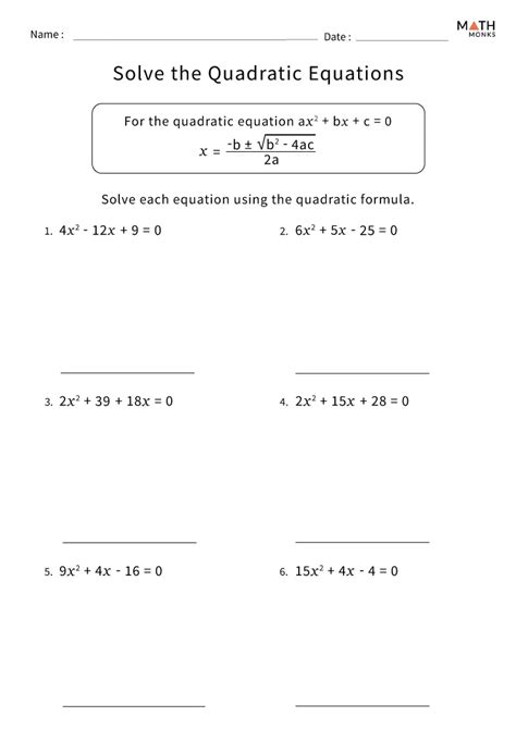 Quadratic Formula Worksheet With Answer Key Pdf A Comprehensive Guide