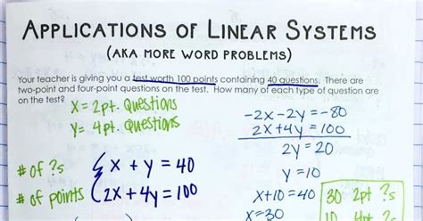 Quadratic Linear Systems Word Problems