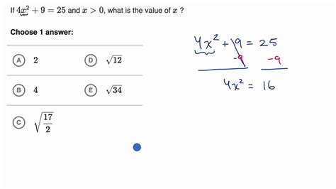 Quadratic equations Worked example Praxis Core Math Khan Academy