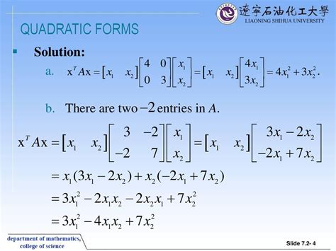 Quadratic form Matrix form to Quadratic form Examples solved