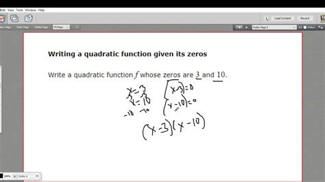 Put more formally, we can write a quadratic function like this: f ( x) = a x 2 + b x + c. where a ≠ 0, and b and c are real numbers. Notice that if a is zero, then the function is no longer .... 