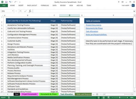 Quality Assurance Template Excel Excel Templates
