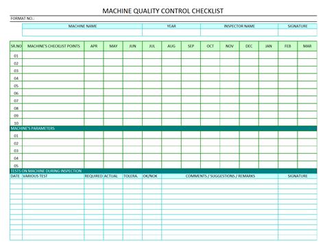 Quality Control Format In Excel Excel Templates