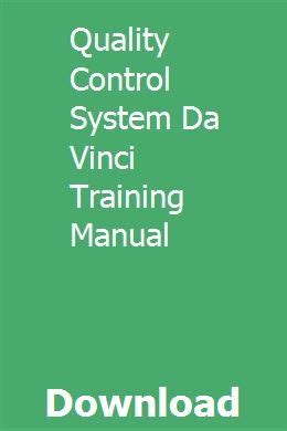 Quality control da vinci training manual. - Manual de programación del inmovilizador piloto honda 2008.
