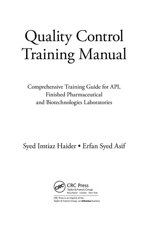 Quality control training manual by syed imtiaz haider. - Hatchet study guide questions and answers active.