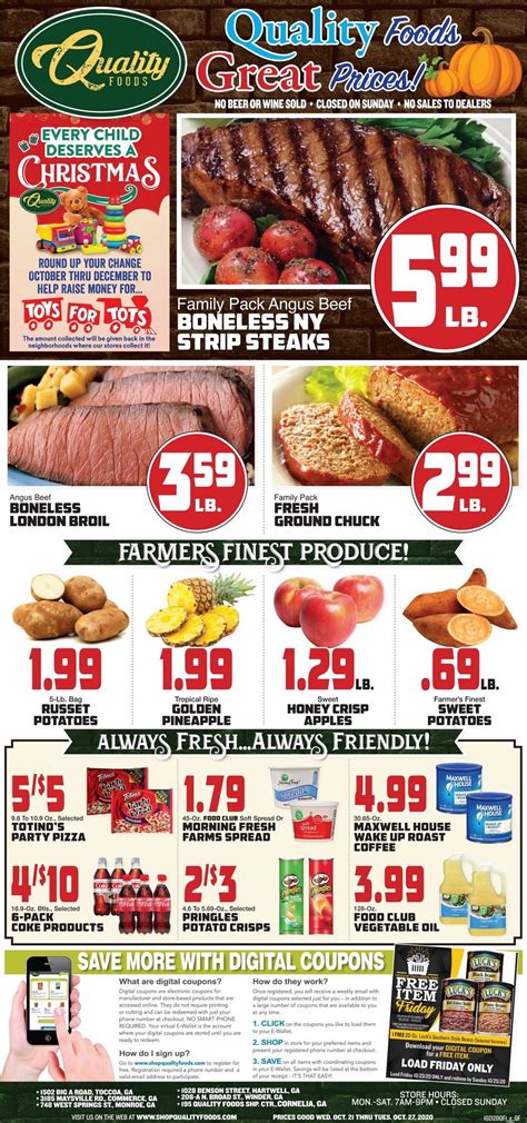 Quality foods weekly ad commerce ga. Quality Foods - Regina proudly serves the Regina,KY area. Come in for the best grocery experience in town. We're open Mon-Fri 7 am-11 pmSat-Sun 8 am-11 pm ... Weekly Ad. Goto Weekly Ad. We Appreciate Your Business. Goto We Appreciate Your Business. Recipes. Goto Recipes. Full Site Menu. Our Store. About Us; Departments; Contact; Features. 