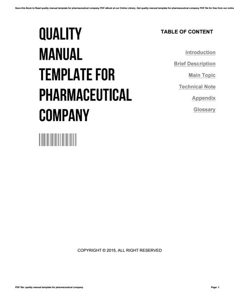 Quality manual template for pharmaceutical company. - Manuale di servizio citroen c4 grand picasso.