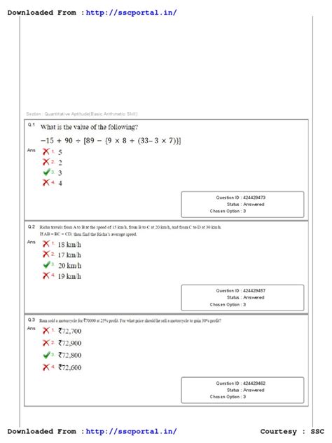 Quantitative Aptitude Basic Arithmetic Skill Question