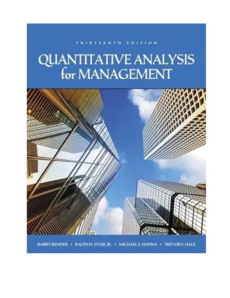 Quantitative analysis for management solutions manual. - On becoming an alchemist a guide for the modern magician.